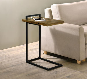  this accent table features a floating tabletop design and a minimal C-shaped silhouette. With a flush base that slips beneath seating