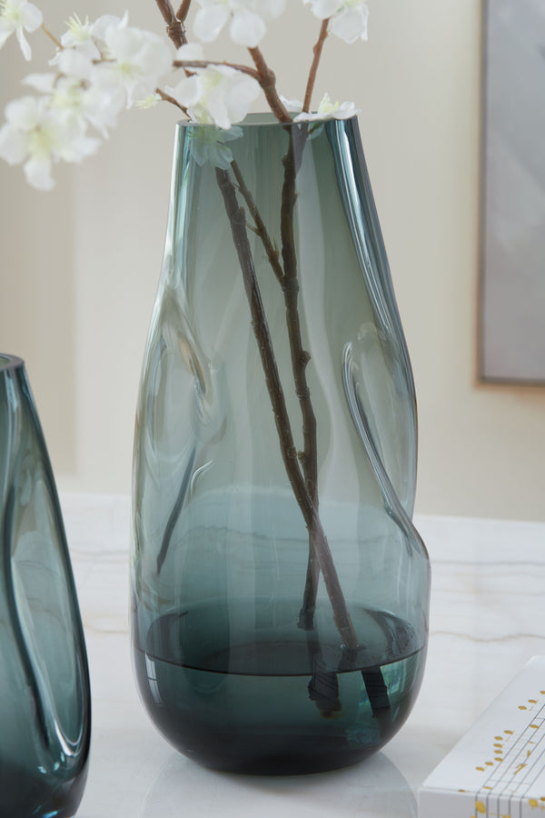 Beamund - Teal Blue - Vase (Set of 2) - 13"