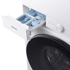 Bespoke AI Laundry Hub 4.6 cu. ft. Large Capacity Single Unit Washer with Steam Wash and 7.6 cu. ft. Electric Dryer in White