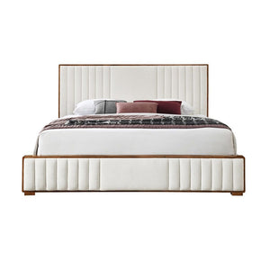 Kaleea - Queen Bed - Beige & Walnut