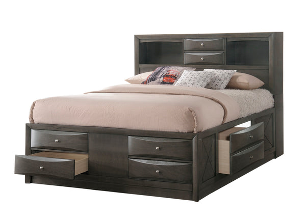 Emily - King Bed - Gray