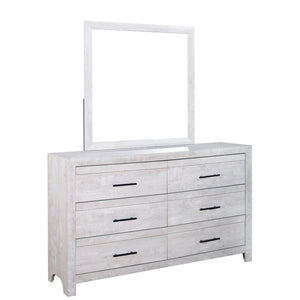 Introducing the Biscayne Mirror, meticulously crafted with durable manufactured wood and adorned with an Eco-Friendly decorative laminate for enduring strength and stability. Its Driftwood finish creates a light, airy ambiance, perfect for unwinding at th