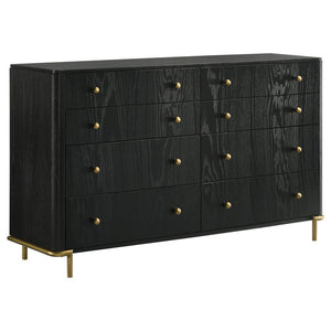Arini - 4 Piece California King Bedroom Set - Cream And Black