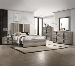 Rangley - Full 5 Piece Bedroom Set - Gray / Brown<h4><b>Rangley - Full Headboard - Gray / Brown</b></h4> <table width="100%"><colgroup><col style="width: 30%"> <col style="width: 70%"> </colgroup> <tbody> <tr> <td>Dimensions</td> <td> 56.6"L x 3.6"D x 60"