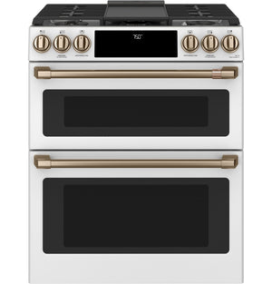 Café™ 30" Smart Slide-In, Front-Control, Gas Double-Oven Range with Convection
