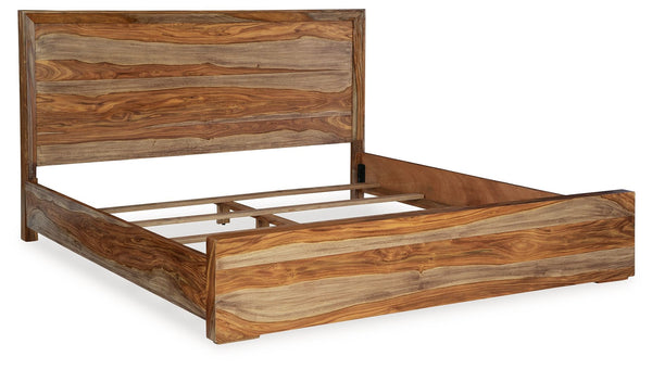  brings an organically stunning vibe to your bedroom. This strikingly simple low profile bed crea