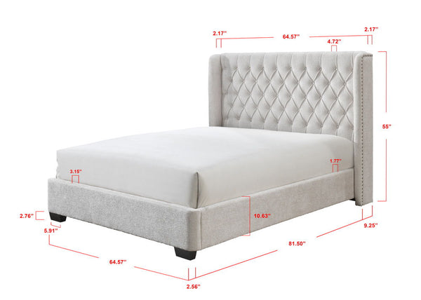 Daphne - King Bed - Ivory