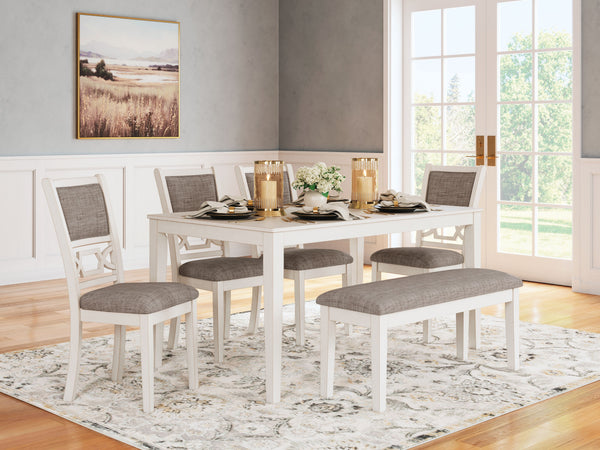  this dining set effortlessly captivates with its elegant simplicity. The timeless design of the table
