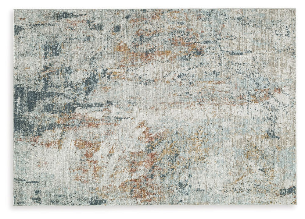 Loaded with visual textureâ€”and decidedly understated on colorâ€”this area rug is the essence of earthy, organic style. Abstract patterns dance across the piece in a pleasing design, elevating your decor. This rug transitions from traditional to contempo
