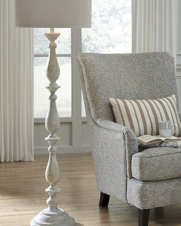  this floor lamp is full of character and style. Its candlestick design and drum shade will add a dose of casual chicness to your living space.<br><br><b>Additional Dimensions</b><br><ul><li>Shade: 0-"</li><li>Base: 0-"</li><li>C