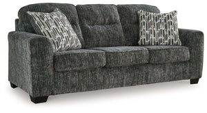  the plush upholstery and dark tri-block legs are a natural complement for so many color schemes. Two accent pillows make the seating even mo
