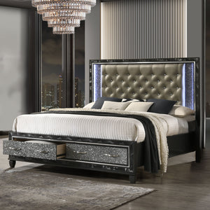 Radiance - 6/0 California King Bed With Storage Only - Black Pearl