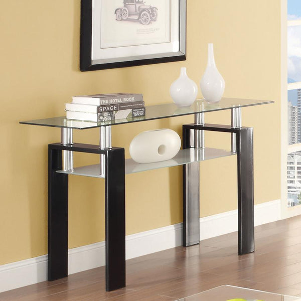  the console table boasts a modern and sleek design that fits seamlessly into contempo