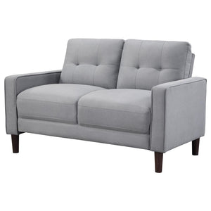 Bowen - Upholstered Track Arm Tufted Loveseat - Gray