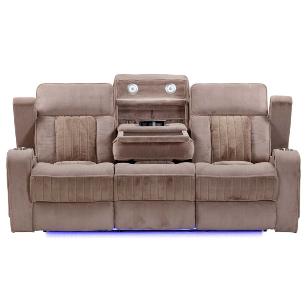 Equinox - Power Reclining Sofa And 2 Recliners - Mushroom