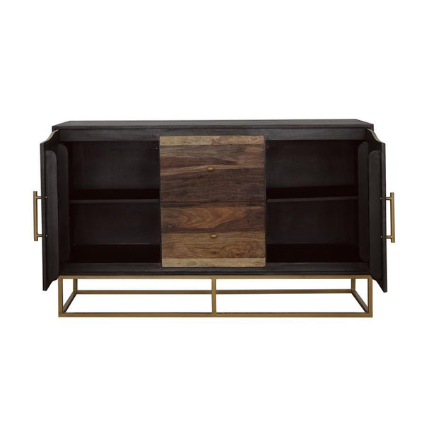 Zara - 2-Door Wood Accent Storage Cabinet - Black Walnut