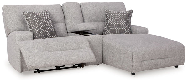 Acklen Place - Pewter - 4 Pc. - 3-Piece Power Reclining Sectional Sofa With Raf Chaise