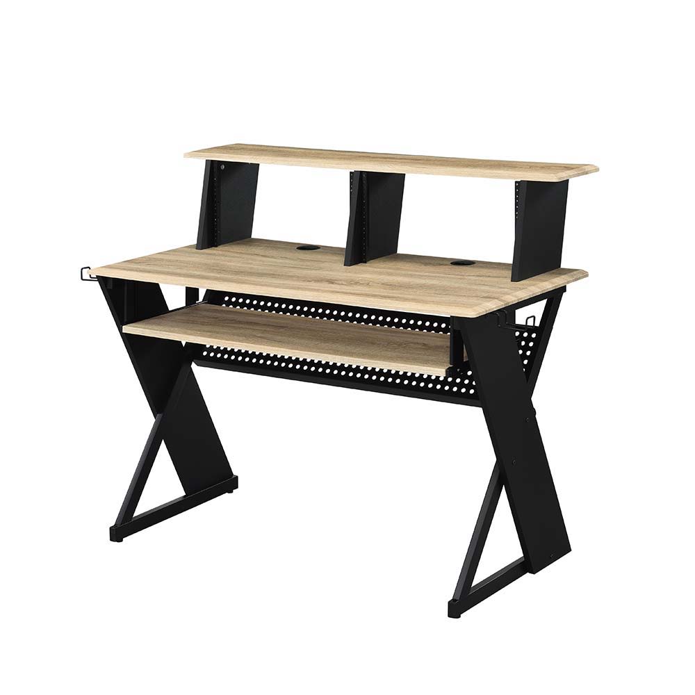 Keep your recording studio space organized while you create musical masterpieces with the Annette music desk. Smaller in size yet still powerful, the dek can securely hold all your equipment and gear. The shelf can be used to mount a monitor and speakers.
