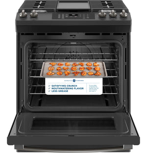 GE® 30" Slide-In Front-Control Convection Gas Range with No Preheat Air Fry