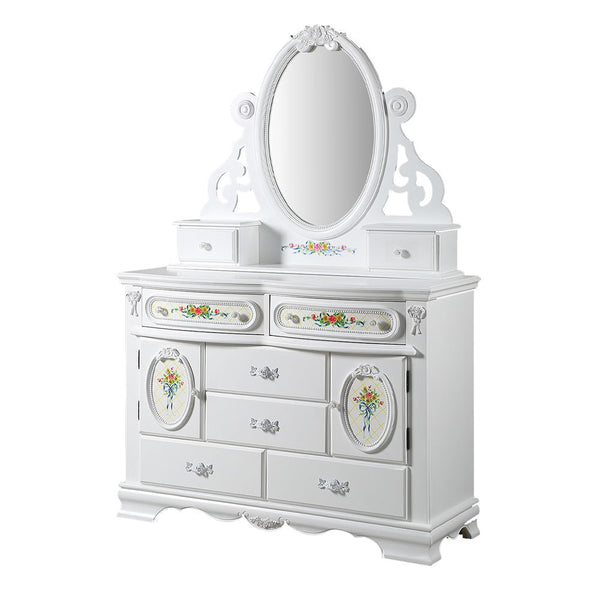Flora - Mirror With Jewlery - White