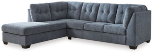 This sectional with chaise takes a homey approach to high style. Its denim-inspired fabric has classic versatility, while a contemporary silhouette and stitched details keep the look totally on trend. And you can count on comfortâ€”the chaise invites you 