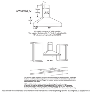 GE® 36" Wall-Mount Pyramid Chimney Hood