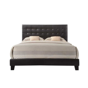  creating an interesting and inviting look to the headboard. The platform footboard and side rails are wrapped in esp