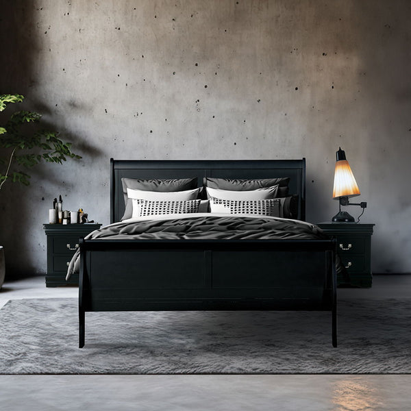 Louis Philippe - Queen Bed - Black