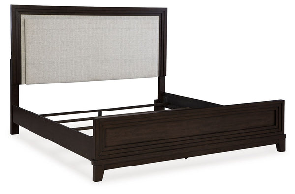 Neymorton - Dark Grayish Brown - Queen Upholstered Panel Bed