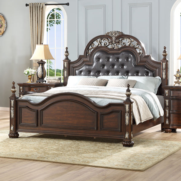 Maximus - 6/6 King Bed - Dark Brown