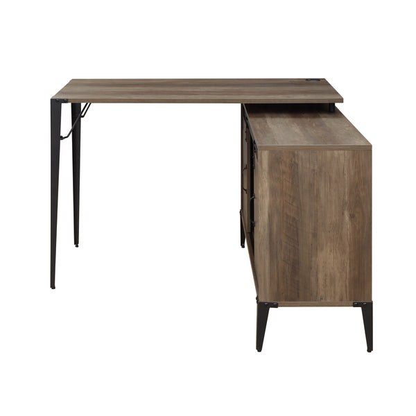  creating a clever and functional L-shaped work station. Additional cabinet features two sliding doors and si