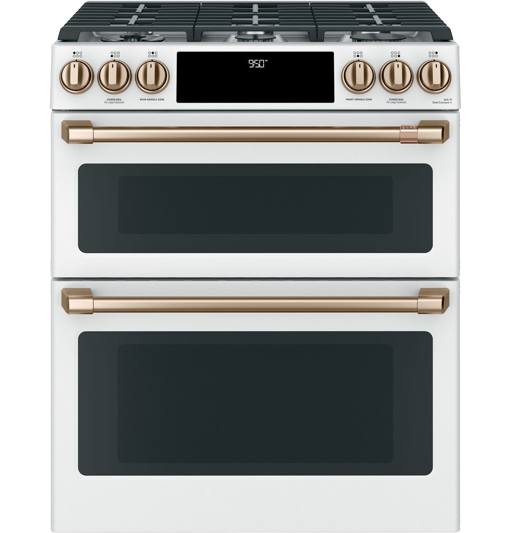 Café™ 30" Smart Slide-In, Front-Control, Dual-Fuel, Double-Oven Range with Convection