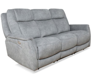 Linus - Power Reclining Sofa And Loveseat - Hudson Gray