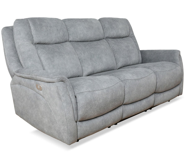 Linus - Power Reclining Sofa And Loveseat - Hudson Gray