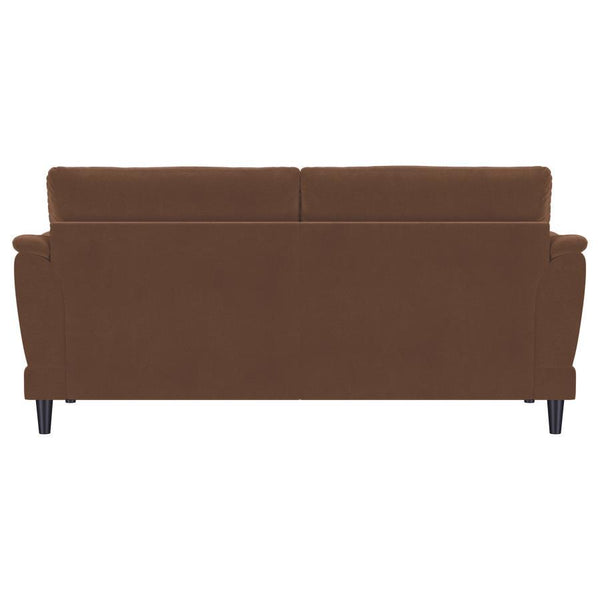 Selma - Velvet Upholstered Crescent Arm Sofa - Rust