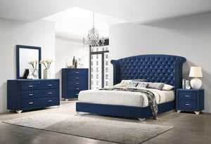 Melody - 6-Drawer Upholstered Dresser - Pacific Blue