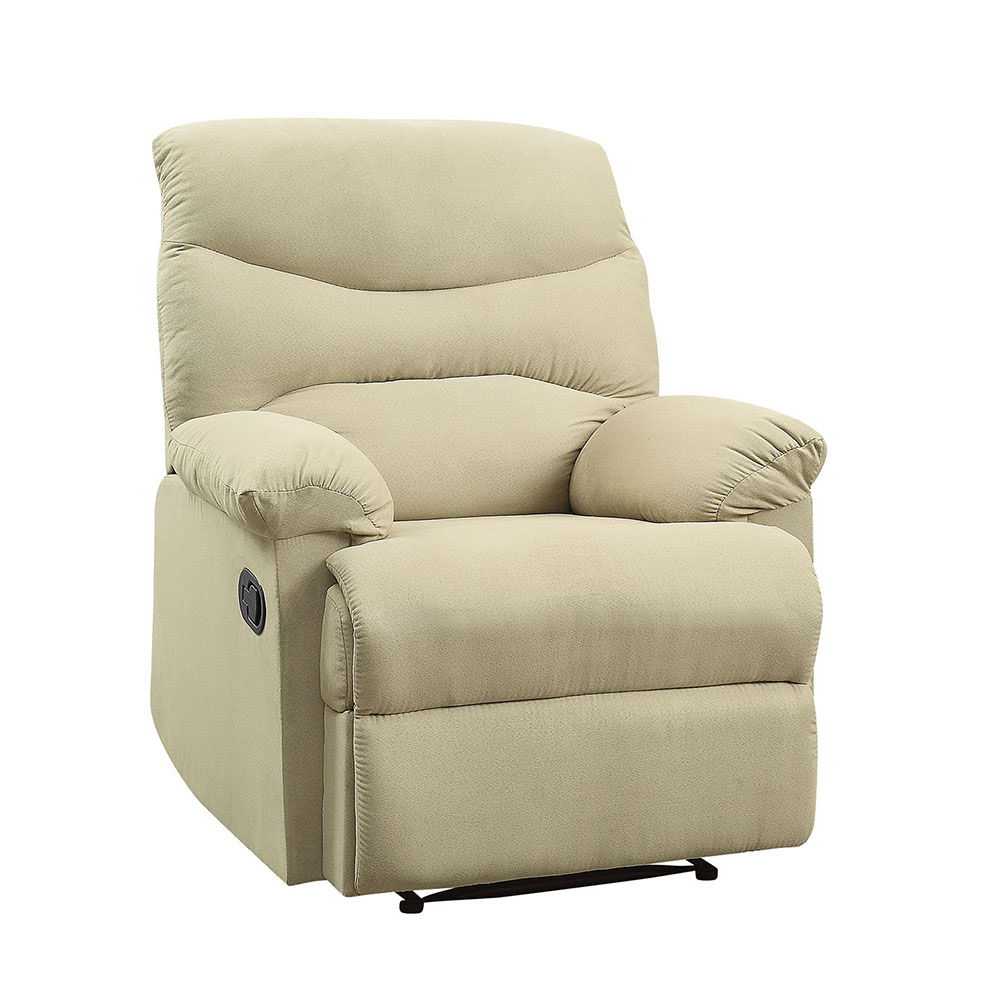 The lovely Arcadia recliner offers comfort, style and value for any home. A smooth microfiber seat cushion provides relaxation from seat to toe with an easy to reach external handle for operating the reclining mechanism.<br/><br/><b>Product Features</b><u