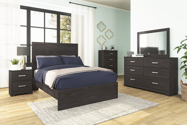 Belachime - Black - Full Panel Bed