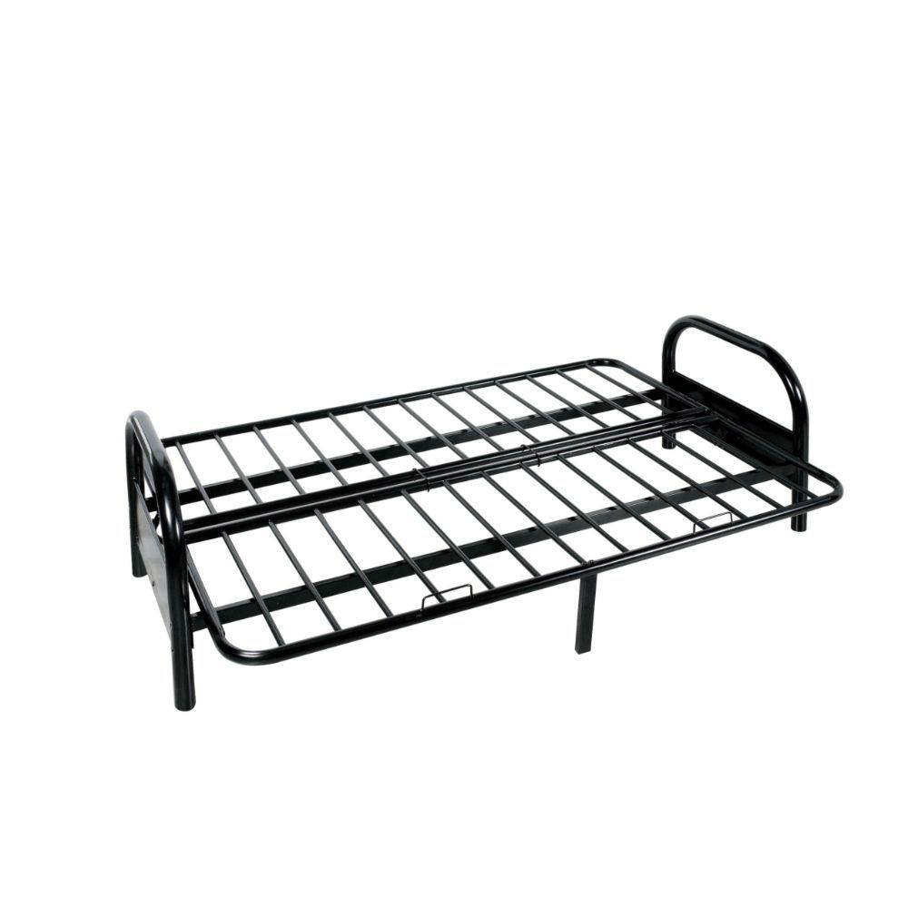 The Alfonso Adjustable Sofa Frame will be a great addition to any contemporary home Decor. Pairing it up with full size futon mattress, its smooth black finish matches well with any color. This frame is convertible from L shape seating to lay flat positio