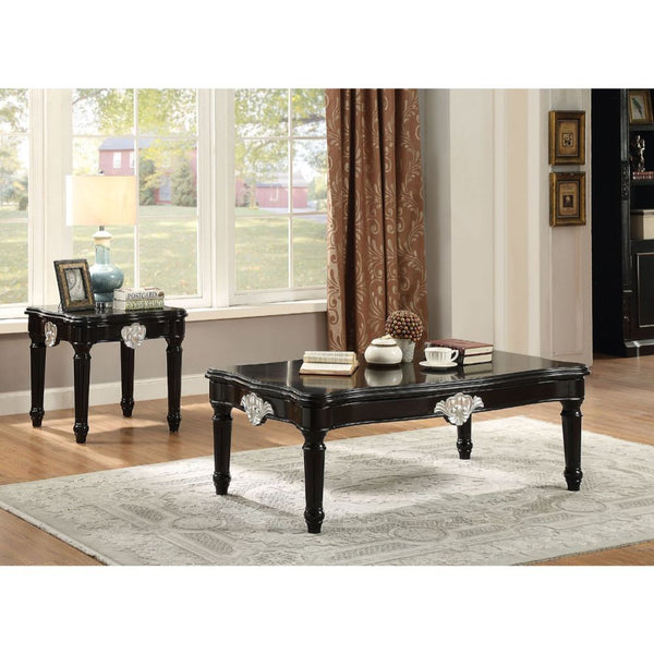 KD, Square Leg End Table (No Storage) â€¢ Wooden Scalloped Top: MDF â€¢ Wooden Apron with Contrast Carved Motif: Apron Poplar Wood â€¢ Wooden Turned Legs: Rbw â€¢<br/><br/><b>Product Features</b><ul><li>Case: 1Pc/1Ctn</li><li>Finish: Black</li><li>Style: 