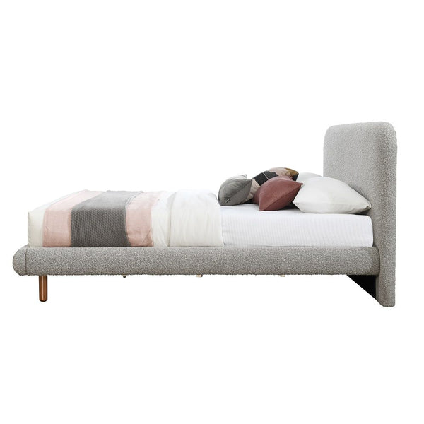 Cleo - Eastern King Bed - Gray Boucle
