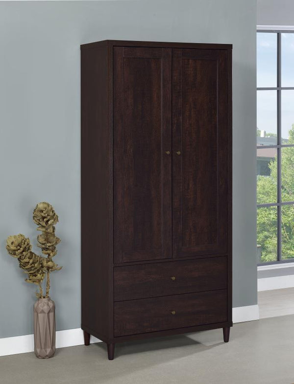  it has the capacity to take on all storage needs. Two doors open up to ample space. Below are two deep drawers for additional storage of everything from sofa c