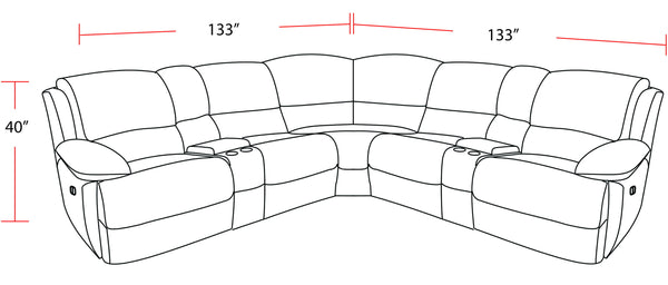 Spartacus - 7 Piece Modular Power Reclining Sectional With Power Adjustable Headrests - Black