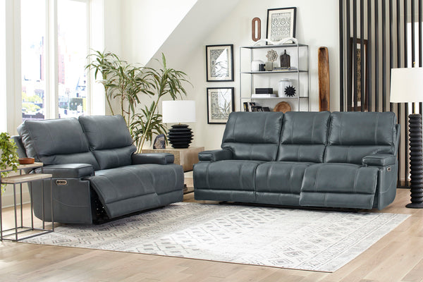Whitman - Powered By Freemotion Cordless Power Recliner (Set of 2) - Verona Azure