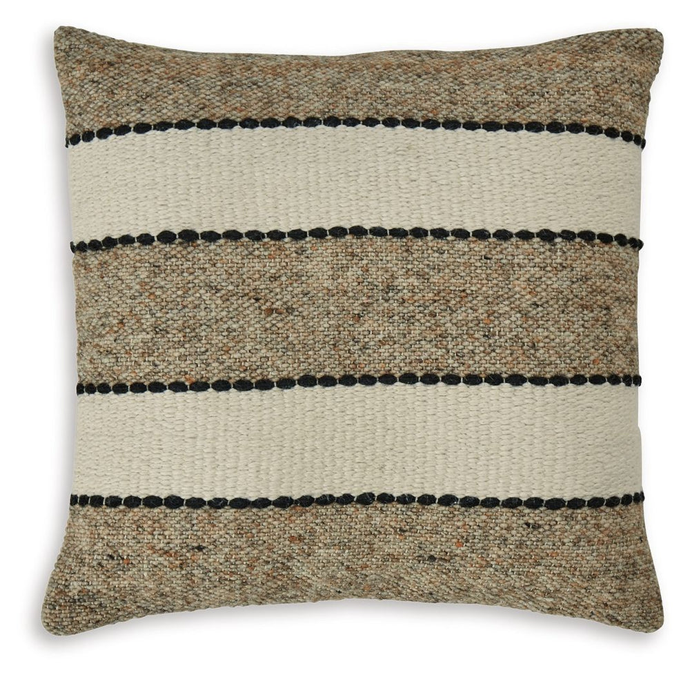 Teeming with texture, the Rueford pillow makes a fresh design statement. With stripes that delight and hues that create a warm and cozy feeling, it adds a touch of modern elegance to your home-'s decor.<br/><br/><b>Product Features</b><ul><li>Made with wo