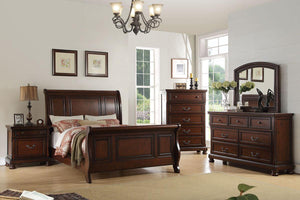 CALIFORNIA KING BED/ANTIQUE CHERRY FINISH