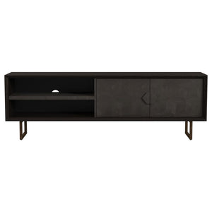 Marsden - 2 Door Mango Wood TV Stand - Charcoal Black