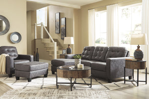 Venaldi - Gunmetal - 2 Pc. - Chair with Ottoman