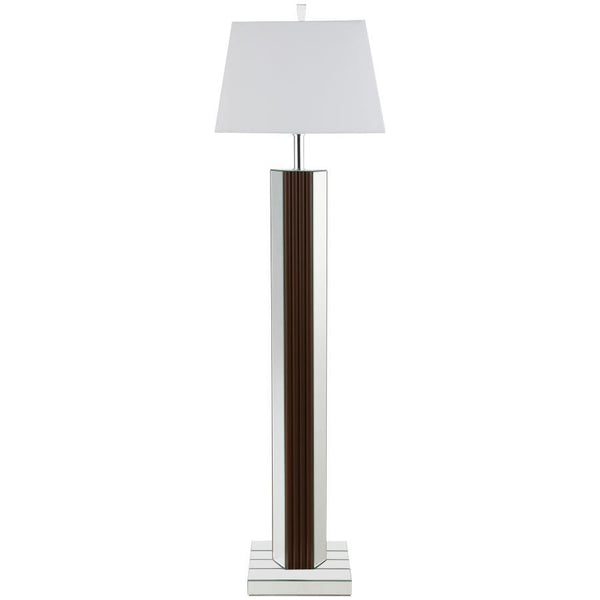 Elena - Square Tapered Mirrored Floor Lamp - Brown