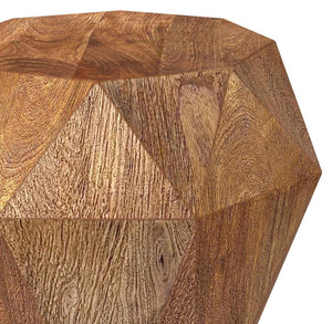 Jacinto - Octagonal Solid Mango Wood Side Table Brown - Natural